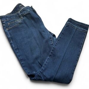 Michael Kors women Skinny Mid Rise Solid Blue Jeans Size 10